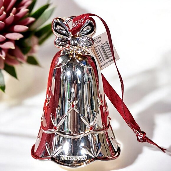 Waterford Bell Ornament Silver Lismore Plated Christmas Decoration dated 2017 - Picture 4 of 14